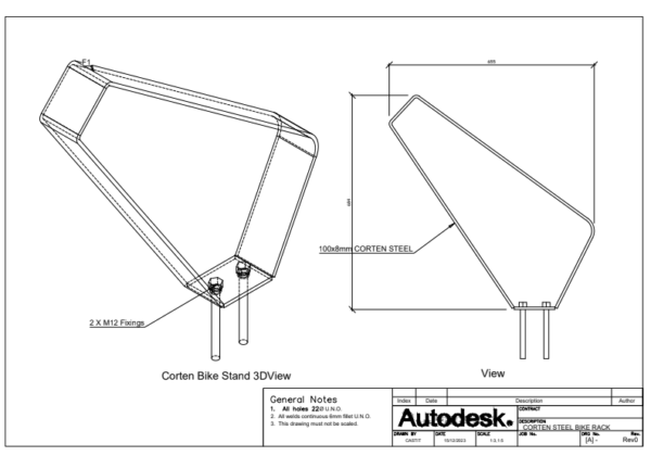 Corten Bike Stand - Image 3