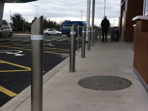 Slice Top Stainless Steel Bollard